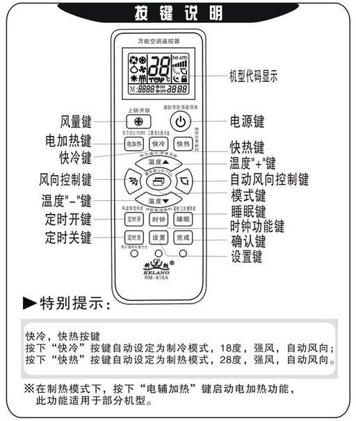 模型遥控器按键说明