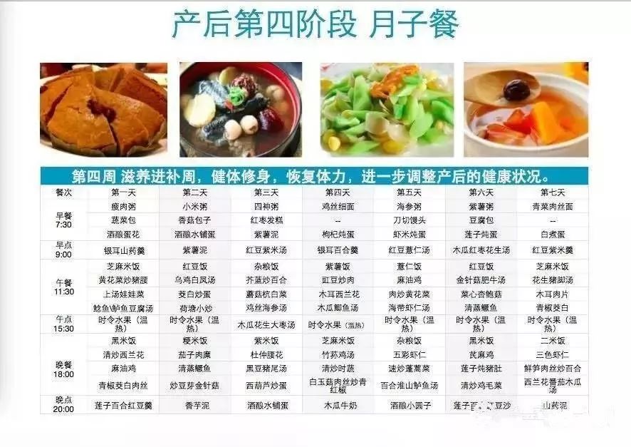 月子餐1-30天食谱大全